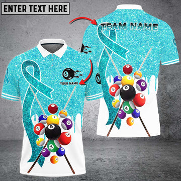 Maxcorners Billiard Awareness Edition Multicolor Option Customized Name 3D Shirt
