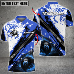 Maxcorners Cue Billiards 8 Ball Grunge Multi Color Options Customized Name 3D Shirt