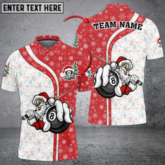 Maxcorners Christmas Billiards 8 Ball Snow Grunge Multicolor Options Customized Name 3D Shirt