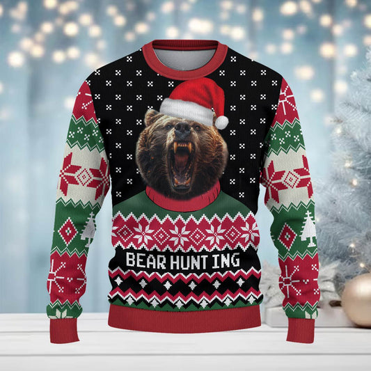 Maxcorners Hunting Merry Christmas (Multi Animal Options) All Over Print Sweater