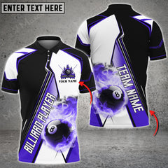 Maxcorners Billiards Flaming 8 Ball Pool Fire Personalized Name 3D Shirt (Multi Color Options)