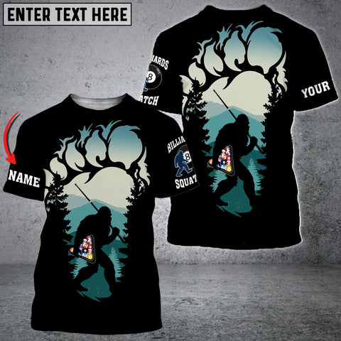 Maxcorners Billiards Bigfoot Squatch Lovers Personalized Unisex Shirt