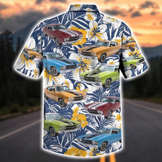 Maxcorners Classic American Muscle Floral Shirt - Custom Car Hawaiian Shirt