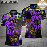 Maxcorners Bowling Bear Shirt Scary Teddy Graffiti Style Multioptions Personalized Name, Team Name Unisex 3D Shirt