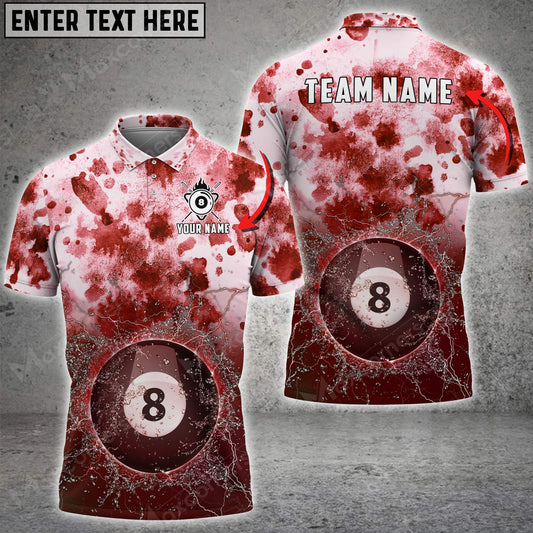 Maxcorners Billiards 8 Ball Tie-Dye Pattern Personalized Name 3D Shirt (Multi Color Options)