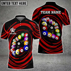 Maxcorners Billiards Wave Sea Pattern Personalized Name 3D Shirt (Multi Color Options)
