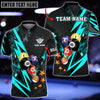 Maxcorners Billiards Thunder Pattern Premium Customized Name 3D Shirt