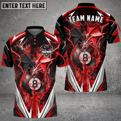 Maxcorners Billiards Thunder Space Dragon Personalized Name, Team Name Unisex Shirt ( 6 Colors )