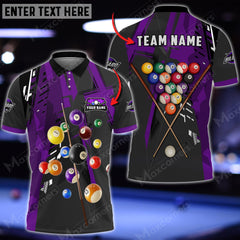 Maxcorners Billiards X-Shaped Texture Multicolor Options Customized Name 3D Shirt