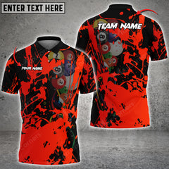 Maxcorners Billiard Grunge Multi Color Personalized Name 3D Shirt
