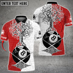 Maxcorners Billiards 8 Ball Viking Multi Color Options Personalized Name 3D Shirt