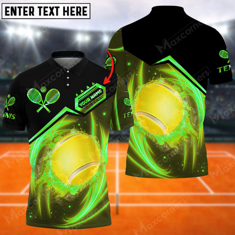 Maxcorners Rock Tennis Fire Customized Name 3D Shirt