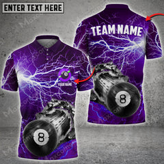 Maxcorners  Billiards 8 Ball Thunder Multi Color Options Personalized Name 3D Shirt