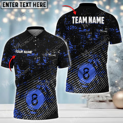 Maxcorners Billiards 8 Ball  Personalized Name Team Name 3D Shirt (Multi Color Options)