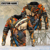 Maxcorners Custom Name Hunting Elk Camo US Flag 3D All Over Printed Clothes