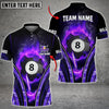 Maxcorners Billiards 8 Ball Fire Smoke Multi Color Options Customized Name 3D Shirt