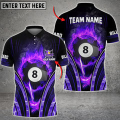 Maxcorners Billiards 8 Ball Fire Smoke Multi Color Options Customized Name 3D Shirt