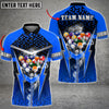 Maxcorners Cue Billiards Thunder Smoke Multi Color Options Personalized Name 3D Shirt