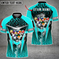 Maxcorners Cue Billiards Thunder Smoke Multi Color Options Personalized Name 3D Shirt