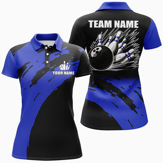 Maxcorners Bowling Ball & Pins Jerseys Multicolor Option Customized Name 3D Shirt For Women