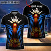 Maxcorners Bowling Ball  And Pins Flame Premium Multicolor Option Customized Name 3D Shirt