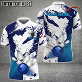 Bowling Ball And Pins Break Through Multicolor Option Customized Name 3D Shirt (4 Colors)