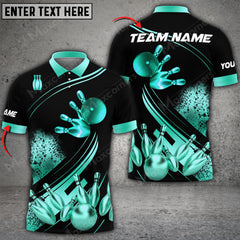 Bowling Ball And Pins Ultimate Golden Multicolor Option Customized Name 3D Shirt (4 Colors)