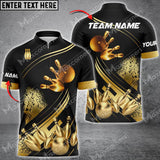 Bowling Ball And Pins Ultimate Golden Multicolor Option Customized Name 3D Shirt (4 Colors)