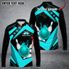 Maxcorners Bowling Ball Premium Multicolor Option Customized Name Long Sleeve 3D Shirt