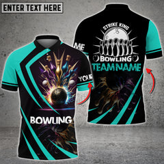 Maxcorners Strike King Bowling Multicolor Option Customized Name 3D Shirt