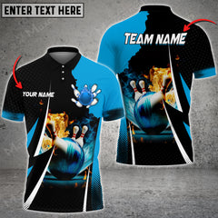 Maxcorners Bowling And Pins Heavenly Pyro Multicolor Option Customized Name 3D Shirt