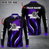 Maxcorners Funny Bowling Ball Flame Multicolor Option Customized Name Long Sleeve 3D Shirt