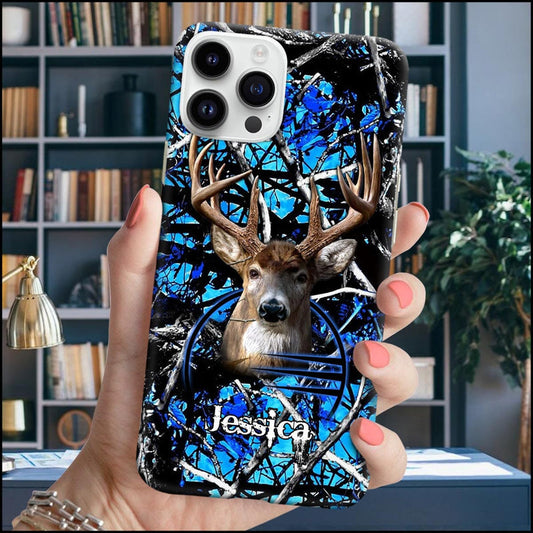 Maxcorners Deer Hunting Camo Pattern Personalized Name Multicolor Phone Case (6 colors) LM0912