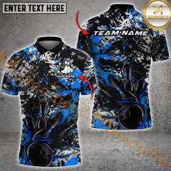 Maxcorners Pink And Black Paint Splatters Suitable Bowling Jersey Multicolor Options Personalized Name, Team Name 3D Shirt