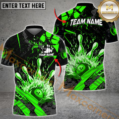 Maxcorners Grunge Bowling Jersey Multicolor Options Personalized Name, Team Name 3D Shir