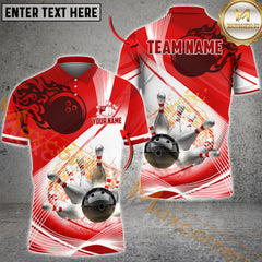 Maxcorners Ball And Pins Water Bowling Jersey Multicolor Options Personalized Name, Team Name 3D Shirt