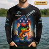 Maxcorners American Hooker Fishing UPF Shirts, American Flag Fish Shirt, Long Sleeve Fishing Shirts, Personalized Fishing Gifts