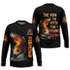 Maxcorners The Man The Myth The Legend, Hooded UPF Shirt, Tournament Fishing Shirt, Funny Fishing Tee Shirts, Long Sleeve Tops