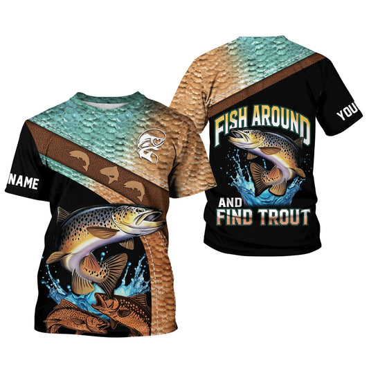Maxcorners Trout Fishing Shirt, Hawaiian Fishing Shirt, Long Sleeve Fishing Shirts, SPF Shirts For Men, Mens Casual Shirts