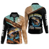 Maxcorners Trout Fishing Shirt, Hawaiian Fishing Shirt, Long Sleeve Fishing Shirts, SPF Shirts For Men, Mens Casual Shirts
