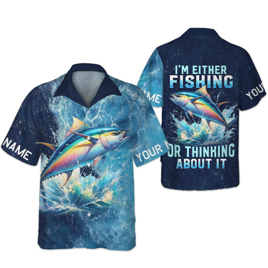 Maxcorners I'm Fishing, Thinking About It, Fishing Color, Fishing T-Shirts Funny, SPF Shirts For Men, Hawaiian Shirt for Men