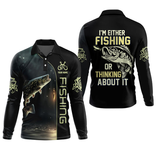 Maxcorners I'm Fishing, Thinking About It, Funny Fishing Shirts, UV Shirts For Men, Men Long Sleeve Shirts