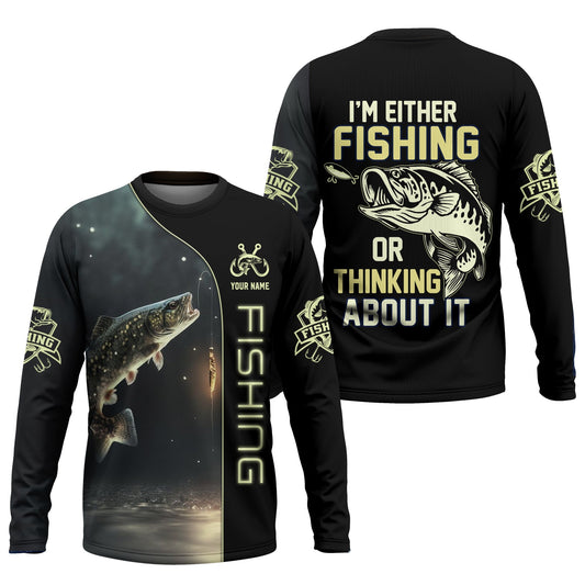 Maxcorners I'm Fishing, Thinking About It, Funny Fishing Shirts, UV Shirts For Men, Men Long Sleeve Shirts