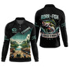 Maxcorners Born To Fish Forced To Work Funny Fishing Shirts, UV Protection Shirt, Long Sleeve Fishing Shirts, Mens Casual Shirts