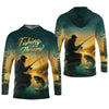 Maxcorners Fishing Is My Therapy, Long Sleeve Sun Shirt, SPF Shirts For Men, Gag Gifts For Men, Fishing Shirt For Men