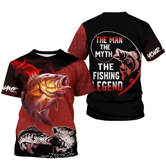 Maxcorners The Man The Myth The Legend, Breathable Long Sleeve Shirt, Funny Fishing T-Shirt, Men Long Sleeve Shirts