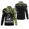 Maxcorners Crappie Life Camo Fishing Shirt, Fishing T-Shirts Funny, SPF Long Sleeve Shirts, Men Long Sleeve Shirt