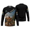 Maxcorners I'd Rather Be Fishing, Bigfoot Fishing UPF Shirts, Funny Men Fishing Shirt, Long Sleeve Fishing Shirts