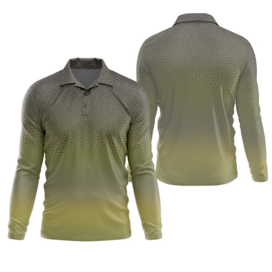 Maxcorners Green Brook Trout Skin UPF Fishing Shirts, Hooded Sun Shirt, Personalized Fishing Gifts, UV Shirts