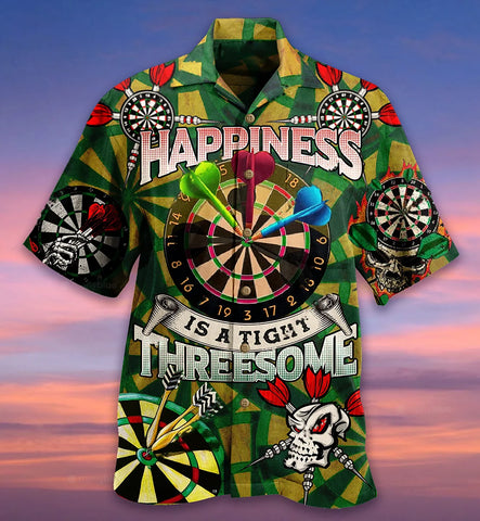 Maxcorners Darts Vacation Party Wear Vintage 3D Hawaiian Shirt